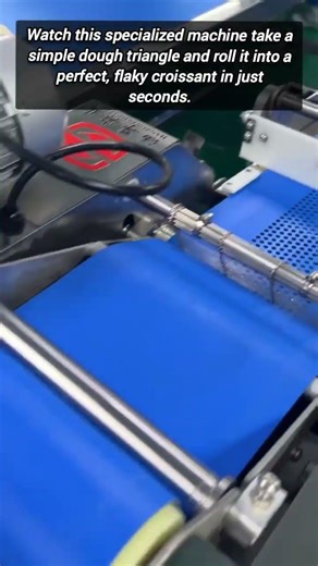 Industrial Machine Automatically Rolls Perfect Dough Into Fresh Croissants