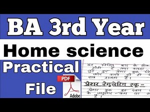 B.A 3 year Home science practical file with pdf download