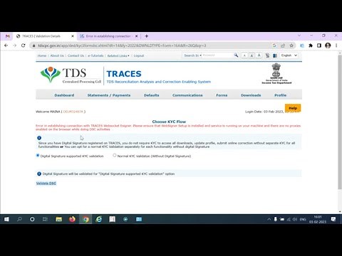 Error in establishing connection with TRACES Websocket Esigner. Please ensure that WebSigner Setup