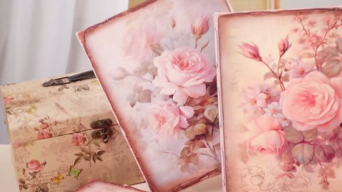 Vercraft 6 Pcs Vintage Flowers Canvas Wall Pink Rose Grandmillennial Home Wall Decor Retro Floral Pictures Farmhouses Wedding Decor for Home Office Bedroom Plant Printing Painting, 8 x 10 Inch