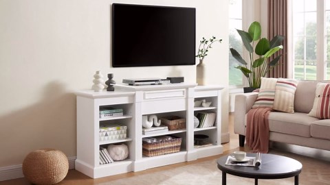 Amazon.com: Entertainment Center Media Console Table with Large Storage Cabinet Adjustable Separator Modern TV Media Entertaionment Stand,Fits TV up to 65'' : Home & Kitchen