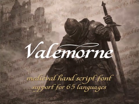 Valemorne Medieval Script Font | Hand Lettered Vintage Style for D&D - Etsy