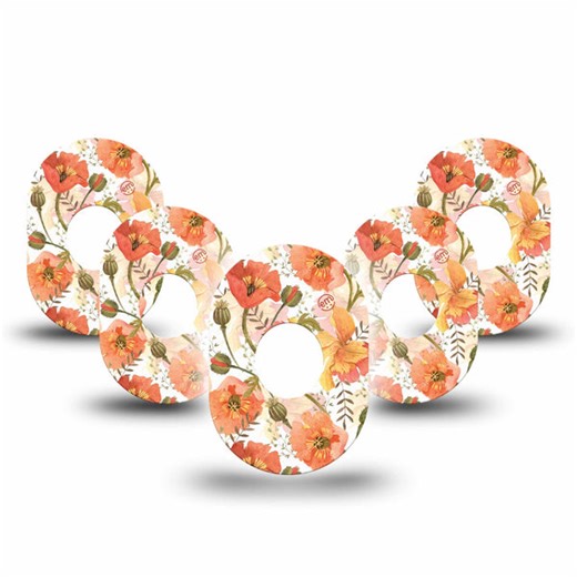 ExpressionMed Peachy Blooms Adhesive Patch Dexcom G7/Dexcom ONE+