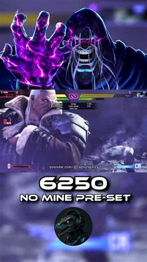 Street Fighter 6 M. Bison 9 Hit 6250 Dmg Midscreen Combo (PCH; No Mine Pre-Set; No Burnout) #sf6