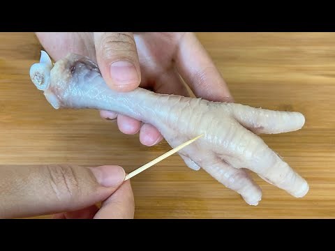 雞爪去骨原來這麼簡單，一根牙簽就搞定，方便快速又完整，超實用 【 Magic Food】 、樂樂媽 Chicken feet to bone so simple