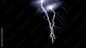 Lighting bolt motion graphics with night background