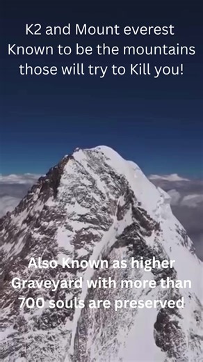 🌍 K2 & Everest: The Peaks That Try to Kill You 🏔️💀 These aren’t just mountains — they’re the world’s highest graveyards. At altitudes where helicopters can't fly and your body breaks down just from breathing… climbers die, and they stay. Frozen in place. Preserved by the cold. Too dangerous to bring back. Everest has over 300 bodies. K2 claims nearly 1 in every 4 who try. The Death Zone doesn’t forgive — it only remembers. #K2 #MountEverest #DeathZone #FrozenInTime #MountainGraveyard #Climbin