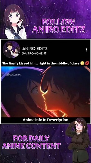 She finally kissed him… right in the middle of class 😳💋 | Ao-chan Can’t Study! | #anime #shorts