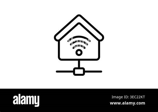 A well crafted linear animated icon showing smart home automation hub Stock Video Footage - Alamy