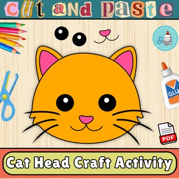 Cat Head Craft Template-Build a Cat-Fun Paper Craft for Preschoolers-Cut & Glue