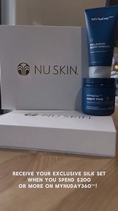 Enhance your sleep experience. 😴💤 From silk touches to soothing formulas, this is your invitation to wind down in style. 💙 Silk Sleep Set – Navy or Champagne (Limited time) For soft comfort, gentle support, and a moment of calm before bed. 💙 MYNuDay360™ Night Time Make pillow time your ultimate self-care time with this shut-eye ally. 💙 MYNuDay360™ Relaxing Body Cream Infused with magnesium and calcium to soften, nourish, and support your skin’s natural barrier. Because the best glow starts 