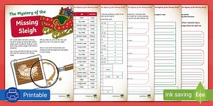 Senior Phase - Maths - The Mystery of the Missing Sleigh (Maths Mystery) - Worksheet (CAPS Aligned)