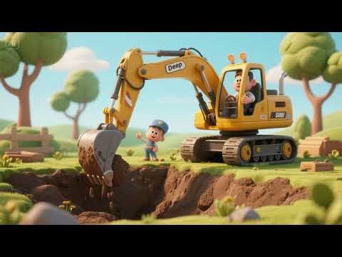 The Excavator’s Deep Digging Song – Let’s Dig, Scoop, and Sing!