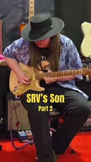 Stevie Ray Vaughan’s son #guitarist #bluesguitarist #srv #bluesguitar #bluesmusic #guitarsolo #omg
