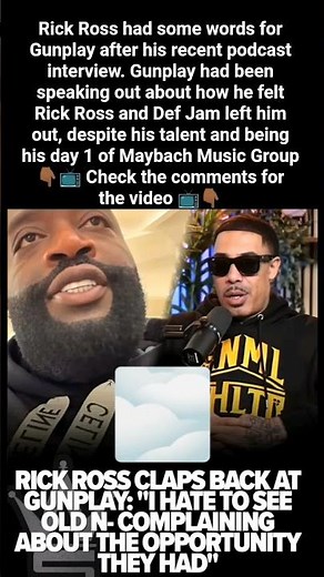 Rick Ross responds to Gunplay:#RickRoss #Gunplay #MMG #HipHopDrama #DefJam