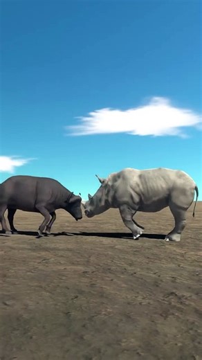 Animals 3D Animation Fighting game animal wildlife Gameplay FUN GAMES TV  Carcharodontosaurus vs Buf