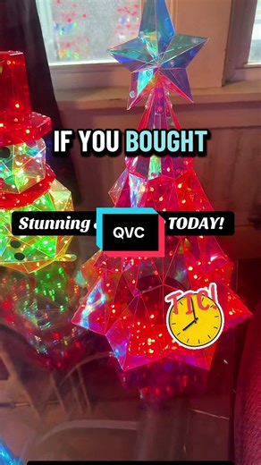 Holiday decorations have never looked this good! QVC holographic indoor/outdoor decorations that are stunning and come with a remote for changing the light sequence and set up a timer! #holidaydecor #holidayhaul #christmasdecor