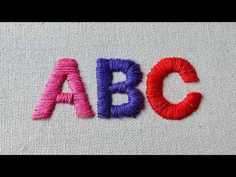 Satin stitch lettering tutorial/Lettering embroidery for beginners