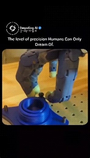 AI News | Tech Insights | Deqoding AI on Instagram: "Ever wondered why robotic arms screw in bolts faster and more perfectly than humans? 🤖 Their advanced control systems operate thousands of times per second. Electric actuators start and stop instantly, while fingertip sensors monitor force and contact in real time. Vision systems guide every motion in 3D, fixing tiny misalignments before they become errors. Machine learning elevates this precision even higher—robots train on thousands of asse