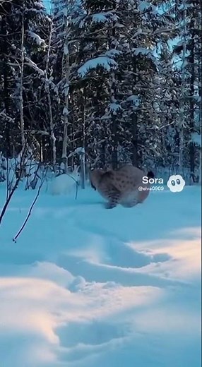 Lynx Chases Snow Hare in Winter | Realistic Cinematic Wildlife