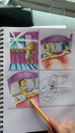 Drawing tutorials for beginners Simpsons colouring. #simpsons #colouredpencildrawings