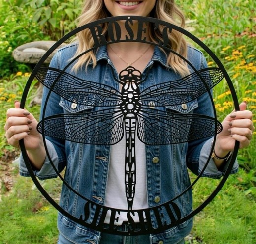 Custom Dragonfly Name Sign, Personalized Metal Dragonfly Wall Decor for Garden, Nature Garden Wall - Etsy