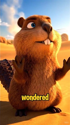 Curious Beaver Crossed the Hot Desert. Animated Beaver Story 🦫🏜️ #animation #animals #beaver #cute