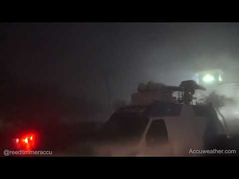 INTENSE eye wall of category 4 Hurricane Harvey from Rockport, TX | AccuWeather