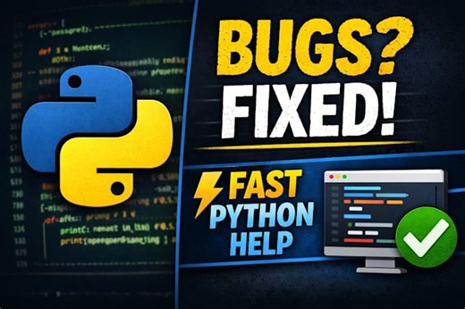Arreglar errores de python, depurar código y ayudar en tareas de python