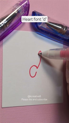 How to write a heart font "d" #heart #love #typography