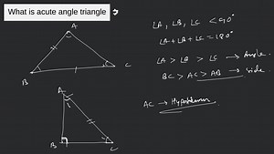 What is acute angle triangle... | Filo