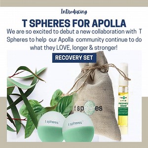 ATTENTION APOLLA COMMUNITY! WE HAVE EXCITING NEWS! We are honored to partner with @tspheres to create 2 T Spheres sets for Apolla, one for Warm-Up and one for Recovery! We are proud to continue to provide you with products that help you do what you love longer and stronger! If you are not in the know about T Spheres? ⠀⠀⠀⠀⠀⠀⠀⠀⠀ T Spheres aromatherapy-infused massage balls were specifically designed for self-care and injury prevention by a professional massage therapist, Stephanie Whittier, LMT, C