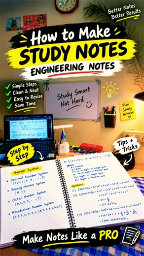 How to Make Study Notes || Engineering Notes 🤩 College Work One Day Before Lab Experiment #study ✨