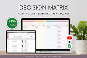 Decision Matrix Template: Priority Task Management (google Sheets) - Etsy
