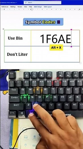 Symbol codes usebin dont liter