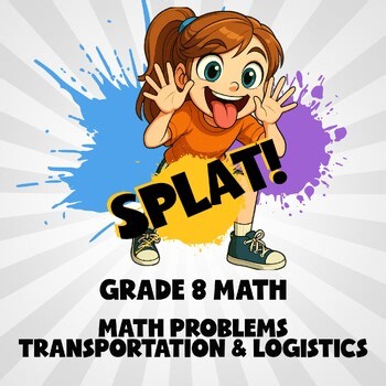 Math Problems Transportation & Logistics SPLAT! Math Game - No Prep Grade 8