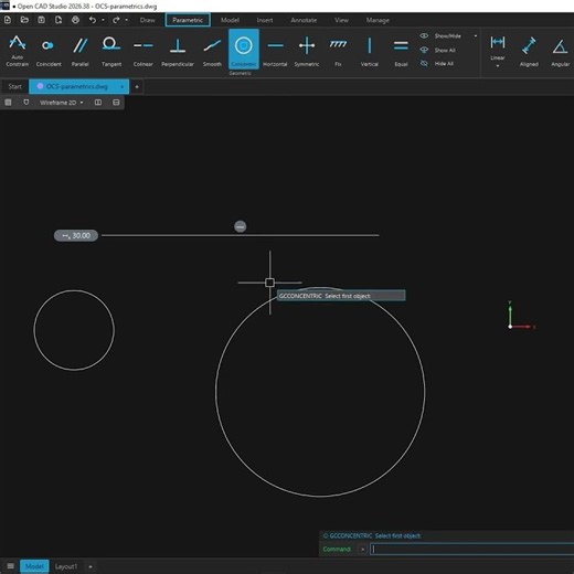 Parametric Tools in Open CAD Studio #OpenCADStudio #DWG #SPBProduction #cad