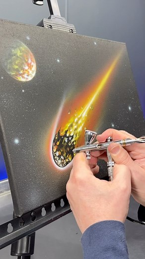 13K views · 38K reactions | Airbrushing a Meteor ☄️ - - - - #airbrush #airbrushasylum #meteorart #art #artwork #airbrushart #spaceart #spacepainting #spaceairbrushing #painting #learnhowtoairbrush #airbrushing | Airbrush Asylum | Facebook
