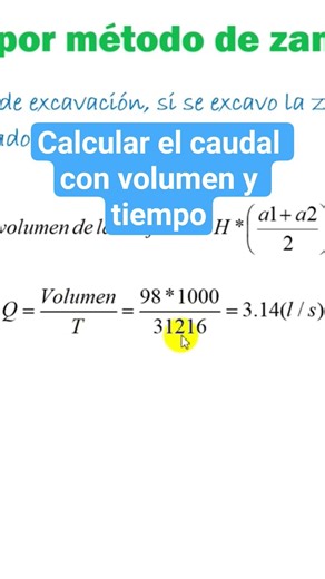 Calcular el caudal con volumen y tiempo