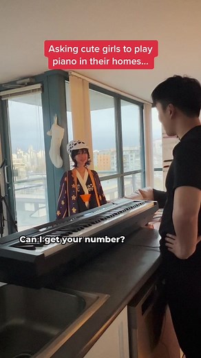 Asking cute girls to play piano in their homes…