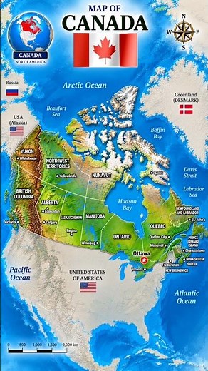 🇨🇦 MAP OF CANADA — NORTH AMERICA