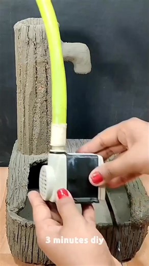 Natural table top water fountain making | Step by step Part 7 | 3 minutes diy