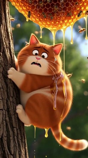 🐱 বিরাল মামা মধুর ঝামেলায়! | হাসির অ্যানিমেল অ্যাডভেঞ্চার 🍯😂 #বিরালমামা #মধুখাওয়া #মৌমাছি #shorts