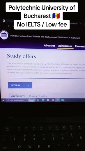 Polytechnic University of Bucharest 🇦🇩 Romania Admissions Open without IELTS #studyabroad #foryou #romania #studyinromania🇹🇩