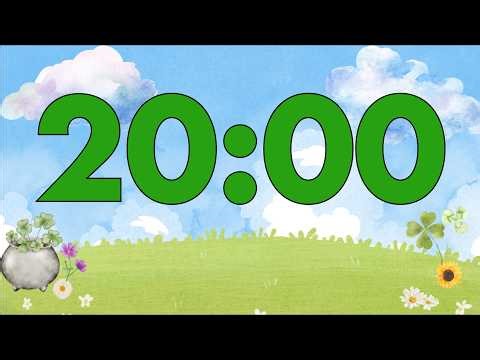 20 Minute Saint Patrick’s Day Classroom Timer (Fun Harp Alarm at End, No Music)