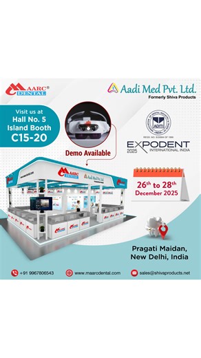 Shiva Products is now Aadi Med Pvt. Ltd. Dentists at Expodent — don’t miss this! LIVE ARLOUPES DEMO Expert guidance by Dr. Himanjai Saxena & Dr. Vikash Singh Try before you decide Hall 5 | Island Booth C15–20 26–28 Dec | Pragati Maidan Once you see the clarity, you’ll understand. Hello, I’m Dr. Vikash Singh. This 26th to 28th December , I’ll be at Expodent International India 2025, at the MAARC Dental @shiva.products stall ..at Hall 5, Island C15 to C20. If you’re a dentist or a distributor and 