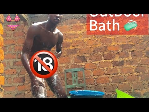 Cool N^k£D 👙OutDoor Bathing‼️ In My African Village Home ,taking a Nice RAW💦 Bath 🧼 #africa #trend