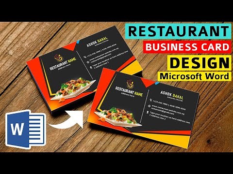 How to Make Restaurant Business card Design Tutorial in Microsoft Word ||