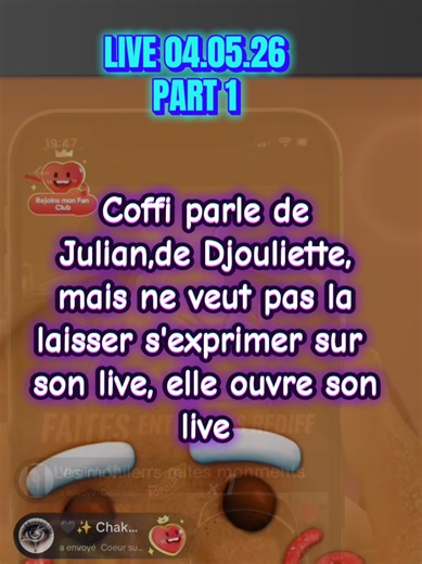Djouliette vs. Coffi : Discussion Tendue en Live