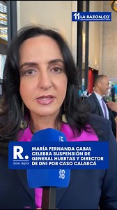 103K views · 4.2K reactions | La senadora María Fernanda Cabal celebró la suspensión provisional del general Juan Miguel Huertas y de Wilmar Mejía, director de Inteligencia de la Dirección Nacional de Inteligencia (DNI), ordenada por la Procuraduría General de la Nación en el marco del escándalo de alias Calarcá. | LA RAZÓN.CO | Facebook